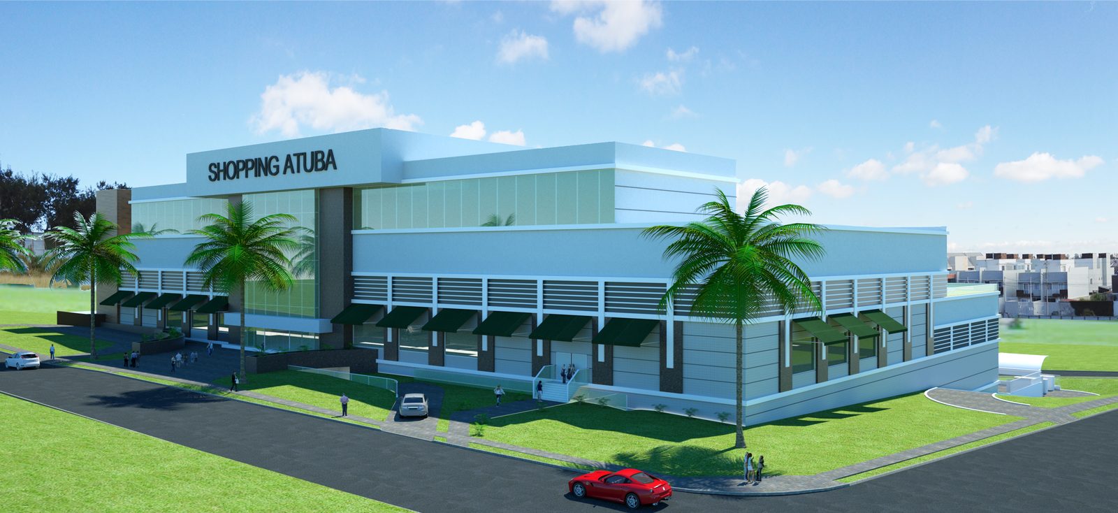 Perspectiva da fachada do Atuba Mall